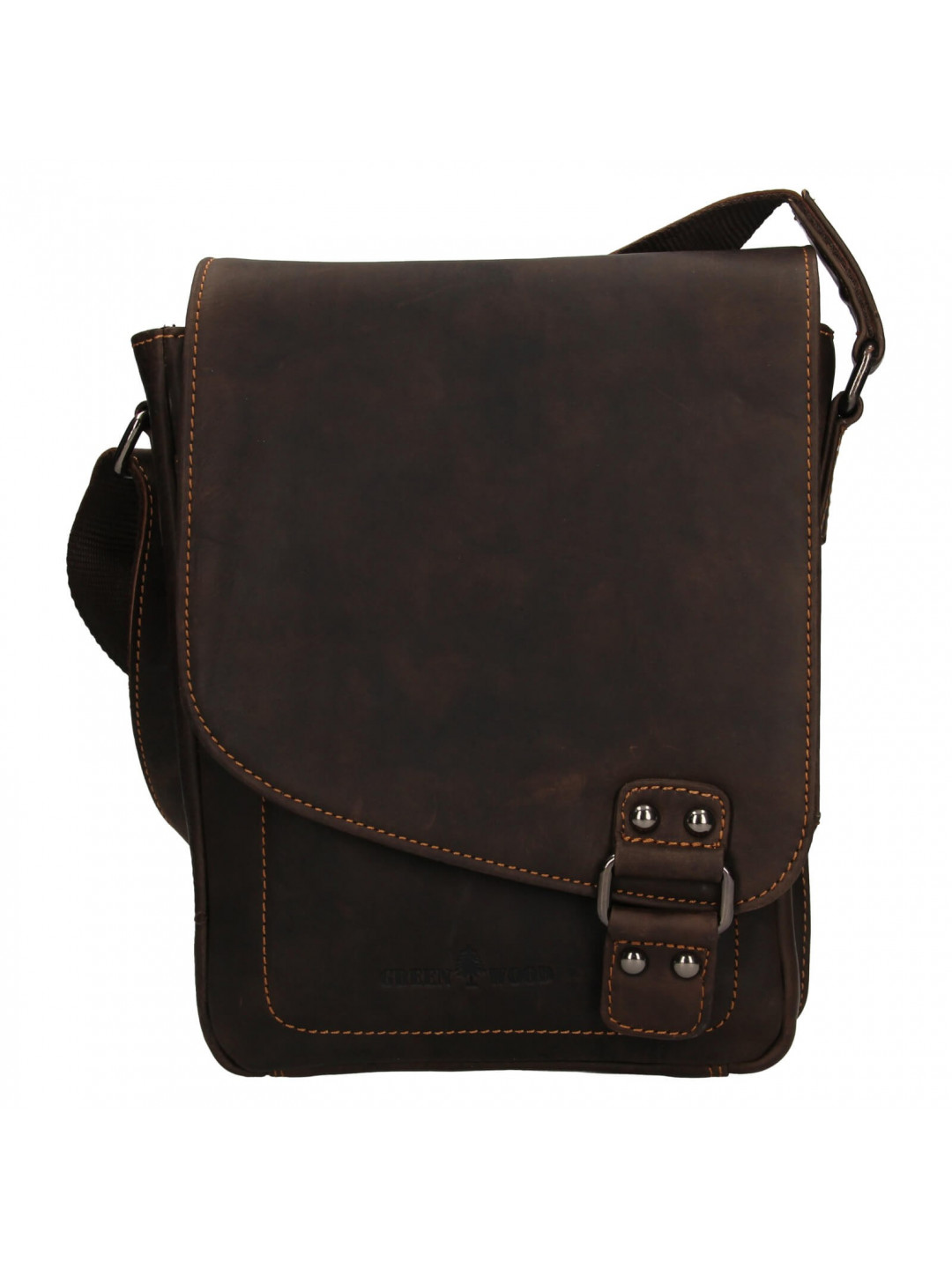 Pánská kožená taška přes rameno Greenwood Jamie – tmavě hnědá